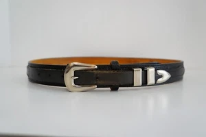Cinturón de cuero negro Dun Dee Gunfighter vintage talla 32 hecho en EE. UU. cuero de vaca de grano completo - Imagen 1 de 18