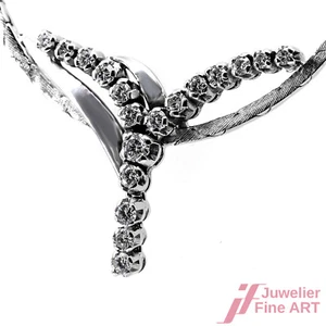 Collier -14K / 585 Wg - 18 Diamanti 0,66 CT Tw-Lupenrein - 17,8 G - 43,0 CM - Foto 1 di 5