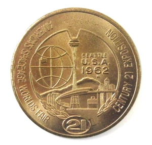 Moneda ficticia de un dólar de exposición de la Feria Mundial de Seattle 1962 siglo 21 - Imagen 1 de 9