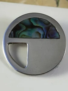 Vintage Sterling Silver and Abalone Shell Brooch - Picture 1 of 6