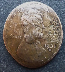 HOBO FICHA DE NÍQUEL/AMOR "1935d SPLIT BEING YIN YANG CENT" LATA. ENVÍO $1,99 - Imagen 1 de 2