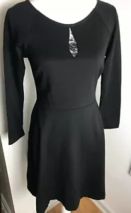Women’s Black Dress Size 2 Long Sleeve A-Line Dress-Carmen Marc $98 New - Picture 1 of 5