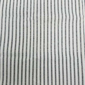 Screenprinted Striped Cotton Fabric Vintage 1/2 yards Black & White Pinstripes - Picture 1 of 3