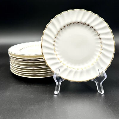 "Juego de platos de pan/mantequilla Royal Doulton ADRIAN MCM 6,5""/12 laurel dorado Inglaterra" Foto 1 de 4