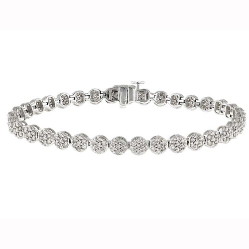 VALENTINO Bracciali Tennis 2 50 Ctw D FL Moissanite Brillante Placcato Oro Bianco 14K
