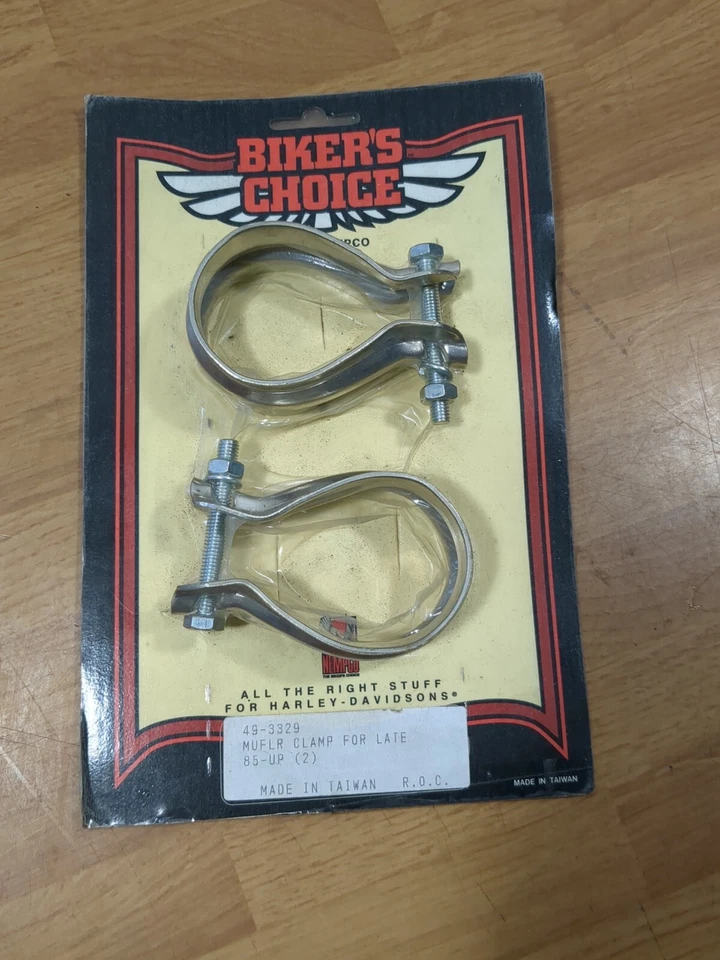 BIKERS CHOICE MUFFLER CLAMPS FOR HARLEY Davidson FLHS FLHT 85-94 - Image 1 of 1