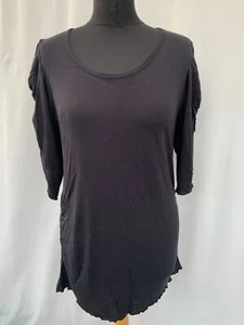 Mamalicious Maternity 3/4 Sleeve Top XL Black Women's Viscose - Picture 1 of 9