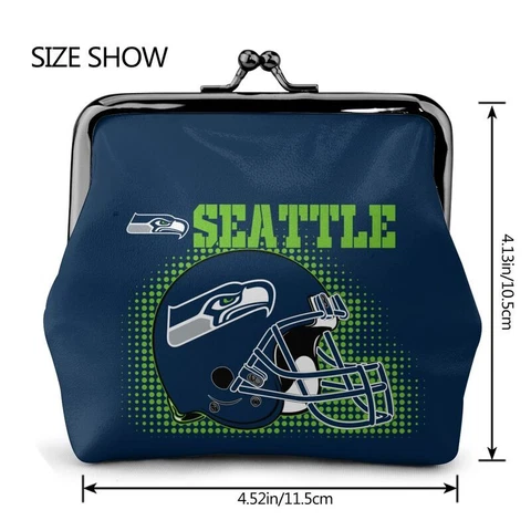 Seattle Seahawks Leather Coin Purse Change Purse Helmet Style Ladies Wallet Cover