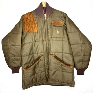 VTG 80s Bob Allen Shooting Jacket Quilted Suede Padding Brown Men's L USA Righty - Picture 1 of 13