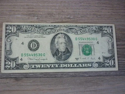 VINTAGE SERIES 1988 A $20 DOLLAR BILL FEDERAL RESERVE NOTE - Image 1 of 2