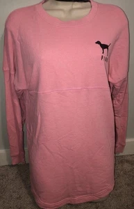 Pink Ltweight Logo Back Y2K Sweatshirt Victorias Secret PINK Sz XS Cheetah Accen - Picture 1 of 7