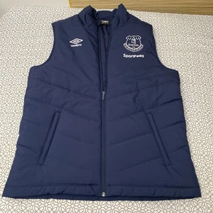 EVERTON FC UMBRO SPORTPESA VEST JACKET NAVY BLUE Lightweight Sleeveless Size L - Picture 1 of 13