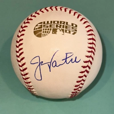 JASON VARITEK (Red Sox) Signed Official 2007 WORLD SERIES Baseball Beckett BAS - Image 1 of 4