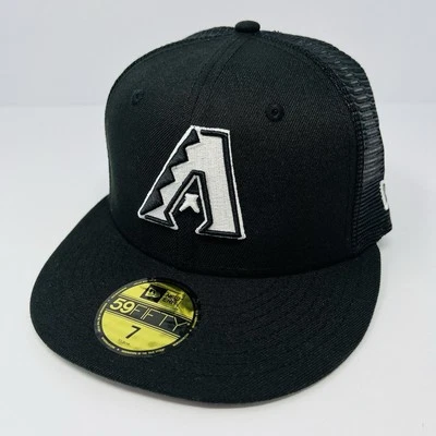 New Era 59FIFTY MLB Arizona Diamondbacks Black Mesh Fitted Hat Cap Mens Size 7 - Image 1 of 4