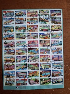 US Scott 3696-3745, 2002, Greetings from America USPS Souvenir Page FDC 37 Cent - Picture 1 of 2