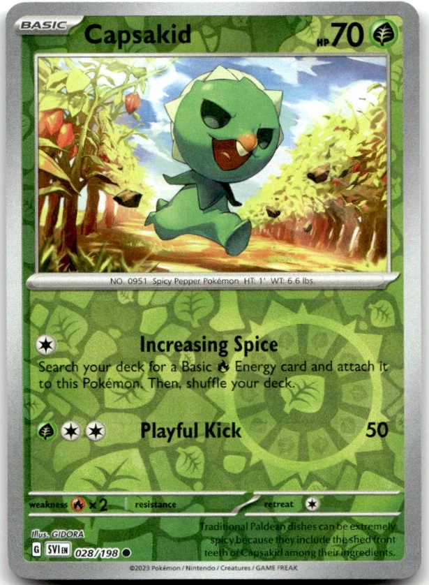 Capsakid - 028/198 Reverse Holo SV01: Scarlet & Violet Base Set Pokemon Card NM - Image 1 of 1