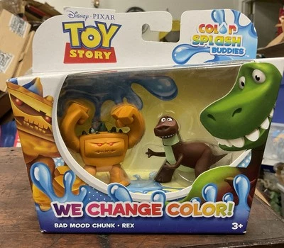 NUEVO 2011 Toy Story Cambio de Color Splash Buddies Disney Pixar Rex & Bad Mood Chunk Foto 1 de 4