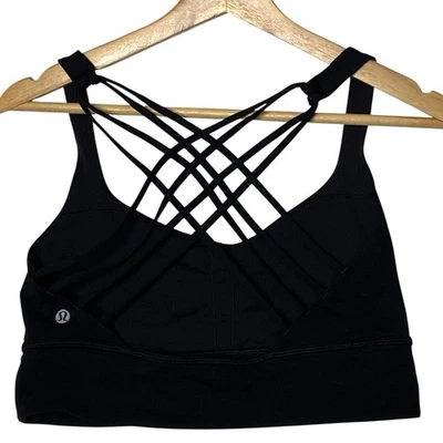 Lululemon Free To Be Wild Sports Bra Womens 10 Black Athleisure Workout Gym Yoga - Image 1 of 4