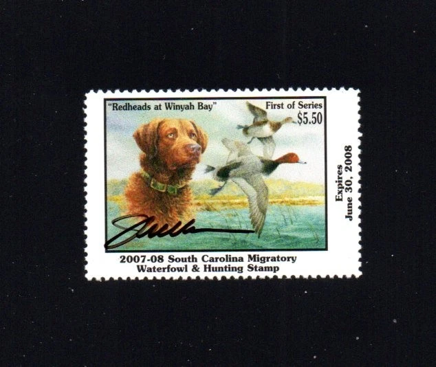 SOUTH CAROLINA   SC27   WATERFOWL DUCK STAMP 2007  MNH     ARTIST SIGNED - Image 1 of 1