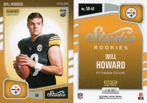 Will Howard 2025 Panini Instant STUDIO ROOKIES RC SP PITTSBURGH STEELERS PR/367 - Bild 1 von 1