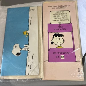 Zwei alte deutsche Snoopy Peanuts Grußkarten Punze - Bild 1 von 18
