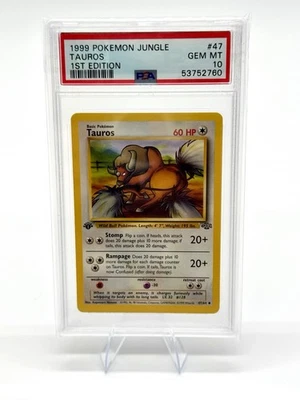 1999 Pokemon Jungle 1st Edition - Tauros #27 - PSA 10 Gem Mint - Image 1 of 2