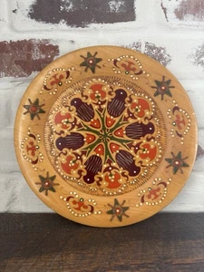 'Vintage Hand Carved Wooden Plate 10” 1976 Poland Design Unique Wall Art Decor - Picture 1 of 8