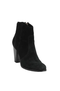 Joie Women's Round Toe Suede Block Heels Ankle Boots Black Size 38 - Picture 1 of 8