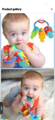 Nuby 冰凝胶牙胶钥匙 - 硅胶舒缓婴儿牙胶玩具婴儿用 — 第 1/4 张图片