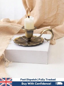 Vintage Bronze Kerzenständer Antik Kammerleuchter Wohndeko Tisch Herzstück - Bild 1 von 5