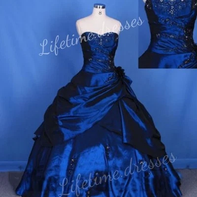 Satin viktorianisches Brautkleid eine Linie von der Schulter Vintage Brautkleid - Bild 1 von 4