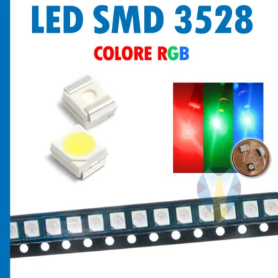 LED SMD 3528 Plcc-2 RGB ad alta luminosità SPEDIZIONE IMMEDIATA PREZZO STOCK - Immagine 1 di 3
