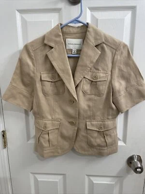 Chaleco Banana Republic talla Petite 6M beige manga corta Foto 1 de 4