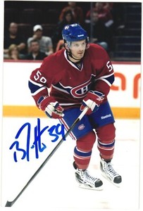 Brock Trotter Autographed 4x6 Color Photo Montreal Canadians #59 Red B
