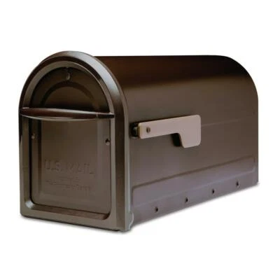 Architectural Mailboxes Post Mount Mailbox Large Galvanized Steel Champagne Flag - Изображение 1 из 4