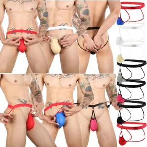 Men's Jockstrap G-string Underwear Detachable Buckle Pouch Thongs Bikini Panties - Picture 1 of 44