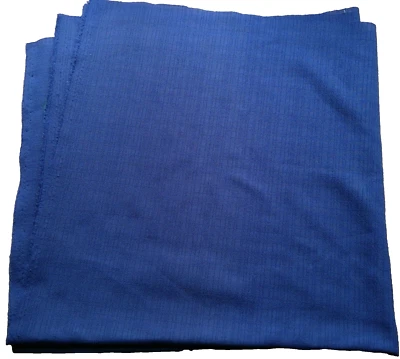 vintage polyester fabric 32" along the selvage 60" wide blue stretchy texture - Image 1 of 4