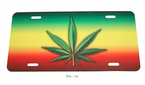 Hoja de hierba matrícula Ganja automóvil coche camión Rasta Reggae Jamaica África - Imagen 1 de 1