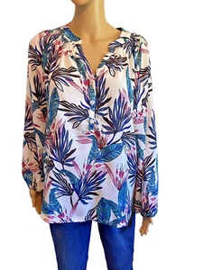 Blusa grande Draper's & Damon's para mujer manga larga cuello en V poliéster grande pequeña - Imagen 1 de 8