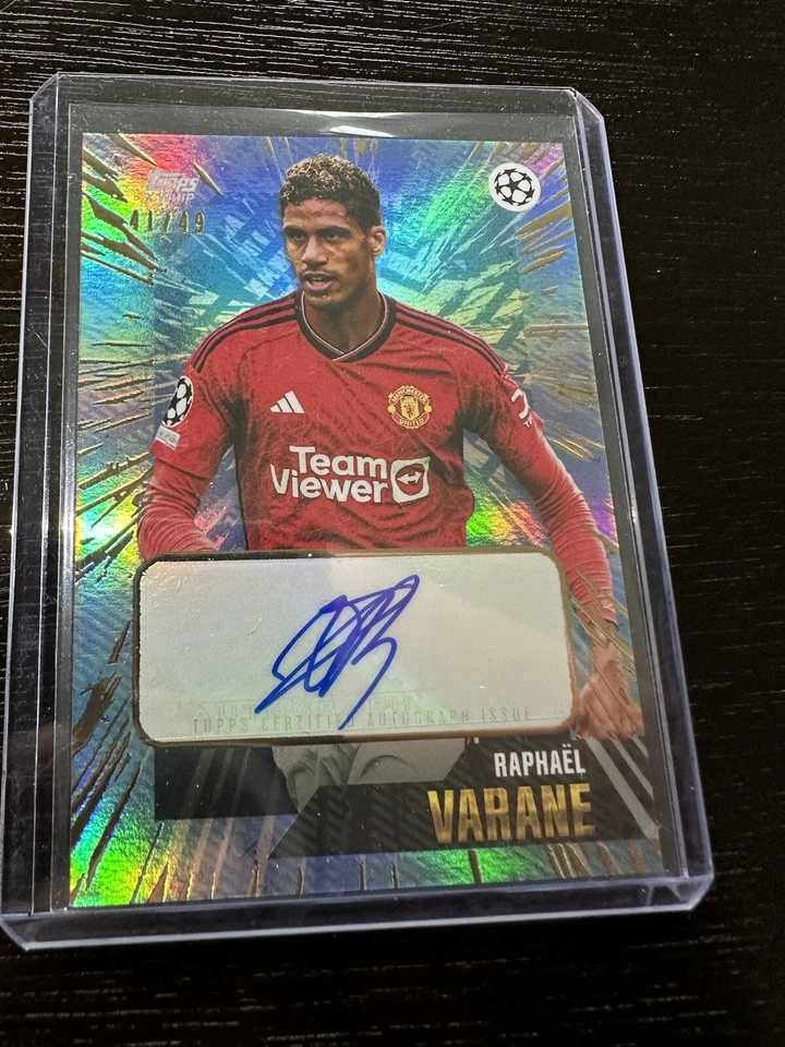 2023-24 Topps Gold UEFA Raphael VARANE AUTO Manchester United /49 - Image 1 of 3
