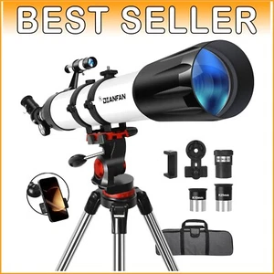 Portable 90mm Refractor Telescope - 800mm & Phone Adapter for Stargazing - Picture 1 of 8