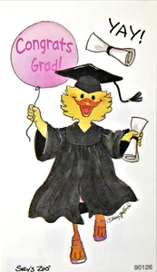Suzy's Zoo "Suzy Graduate" Sammelalbum 2" x 3,5" Aufkleber 90126 3 Sticker 1 BLATT - Bild 1 von 1