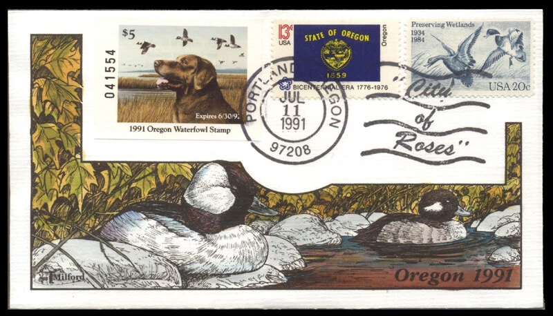 Duck FDC - OR8 1991 Oregon - Image 1 of 1