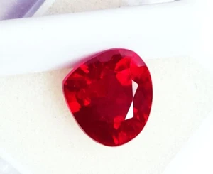 Pietra Preziosa Sciolta Forma Pera Rubino Rosso Naturale 8,80 Ct Certificata Con Omaggio - Foto 1 di 7