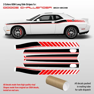 Dodge Challenger 2011 - 2018 Long Side Stripes 2 colors - Picture 1 of 3