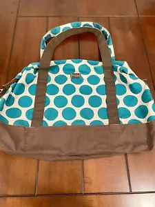 Thirty-One (31) Retro Metro Weekender Large bag in Teal big polka dot pattern - Picture 1 of 12