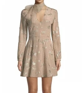 RED VALENTINO GLITTER DRAGONFLIES SILK CREPE DRESS. Market Price 1279$ - Picture 1 of 10