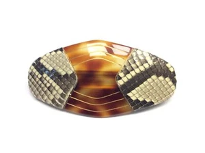 FERMAGLIO FERMACODA PER CAPELLI A SCATTO RODOID VISONE PITONATO - Picture 1 of 2