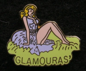 GLAMOROUS NOSE ART HAT LAPEL PIN UP TIE TAC AVIATION PILOT CREW GIFT WOW - Picture 1 of 6