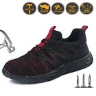 Safety Boots Mens Work Steel Toe Cap Shoes Ankle Trainers Hiker black/red